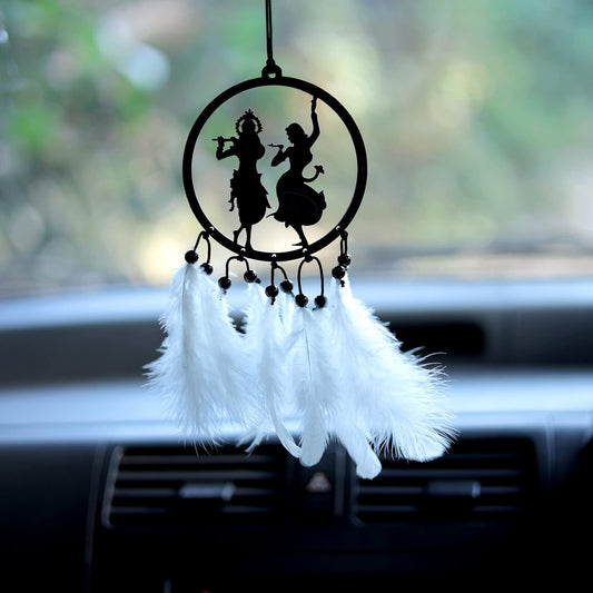 11 Acrylic RADHA KRISHNA Car Hanging Accessories Mandhir/Car Dashboard