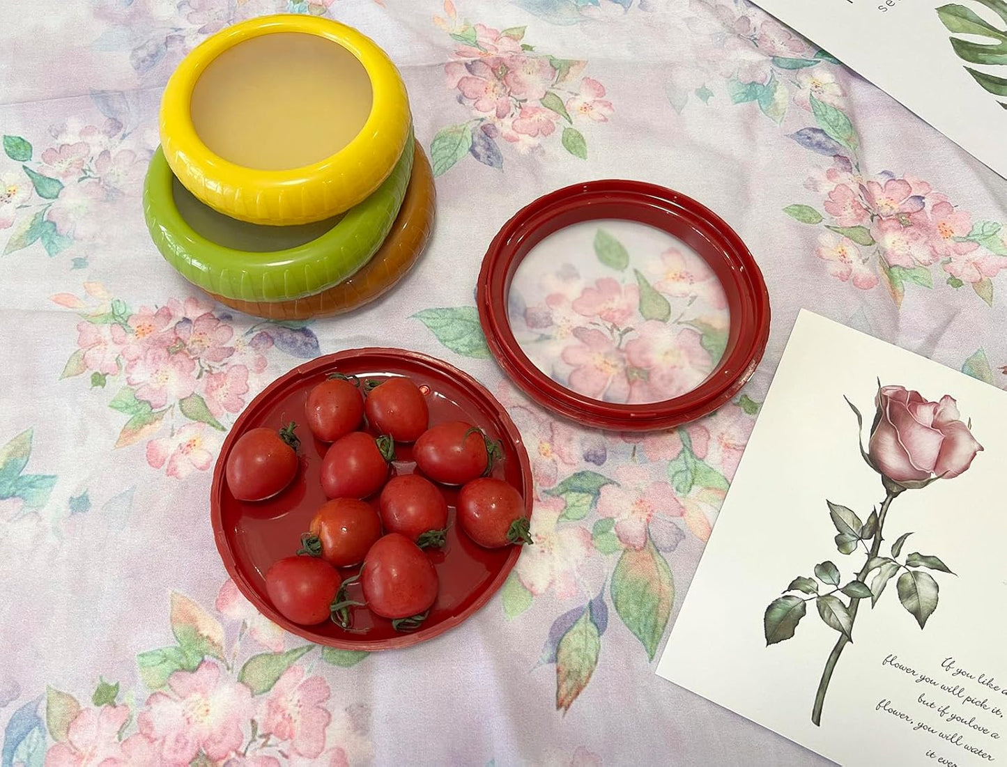 SET OF 4 PC Silicone Fruit and Vegetable Storage Containers