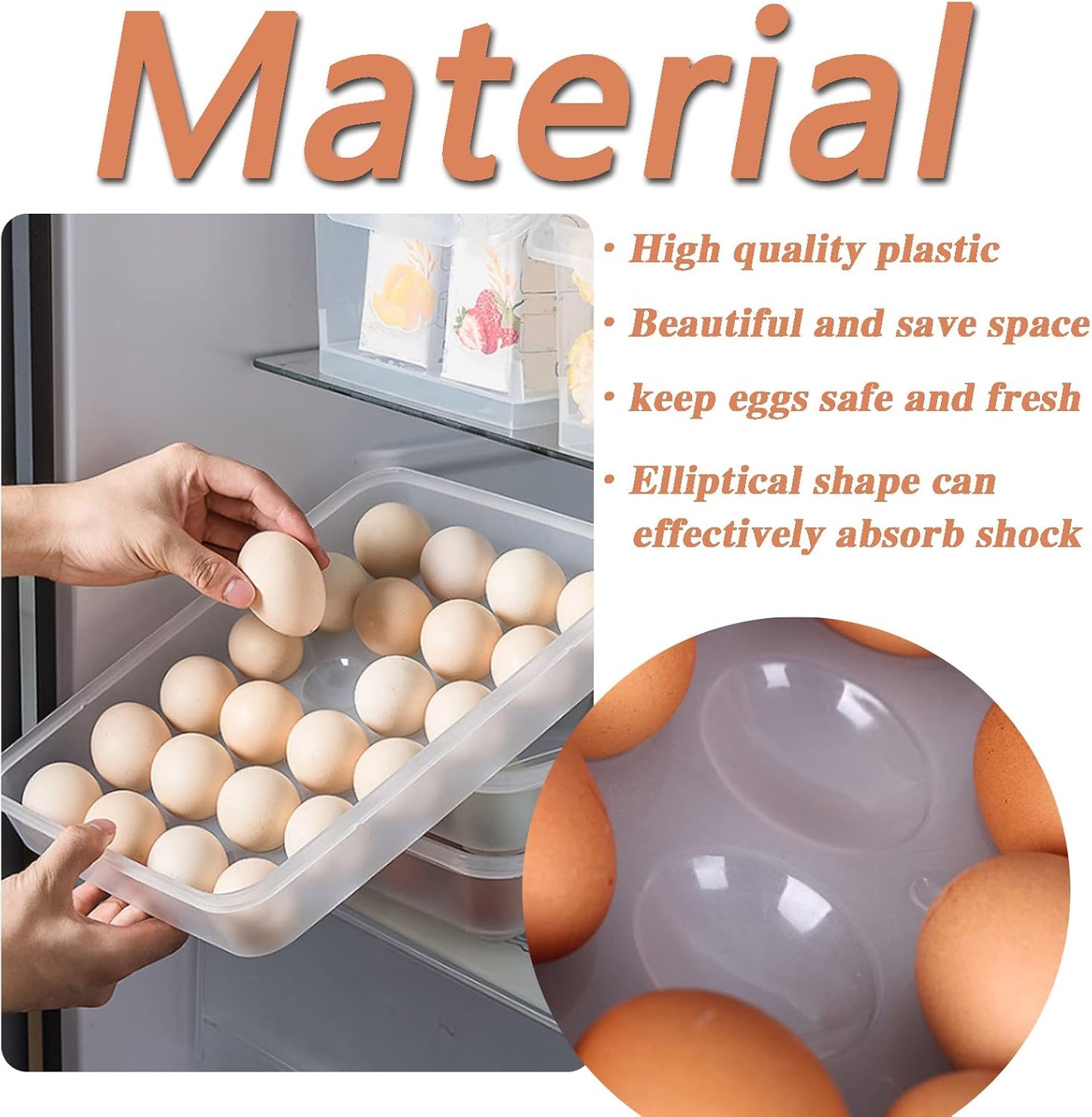 24 Grid Egg Storage Box Egg Refrigerator Storage Tray