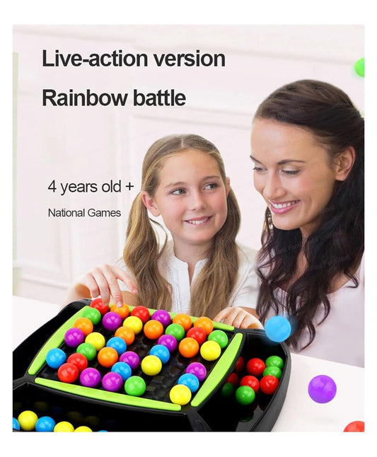 Rainbow Ball Chess Board Game for 2-4 Players 48 Pcs Ball (Multicolor)