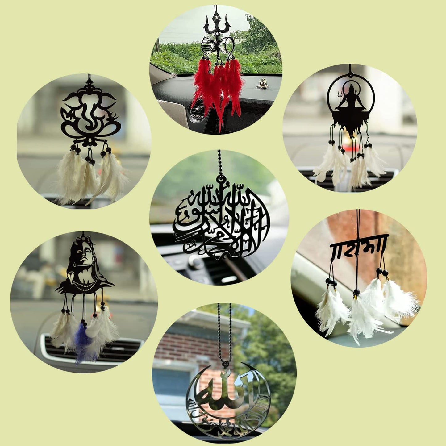 21 Acrylic Allah 1 Car Hanging Accessories Mandhir/Car Dashboard