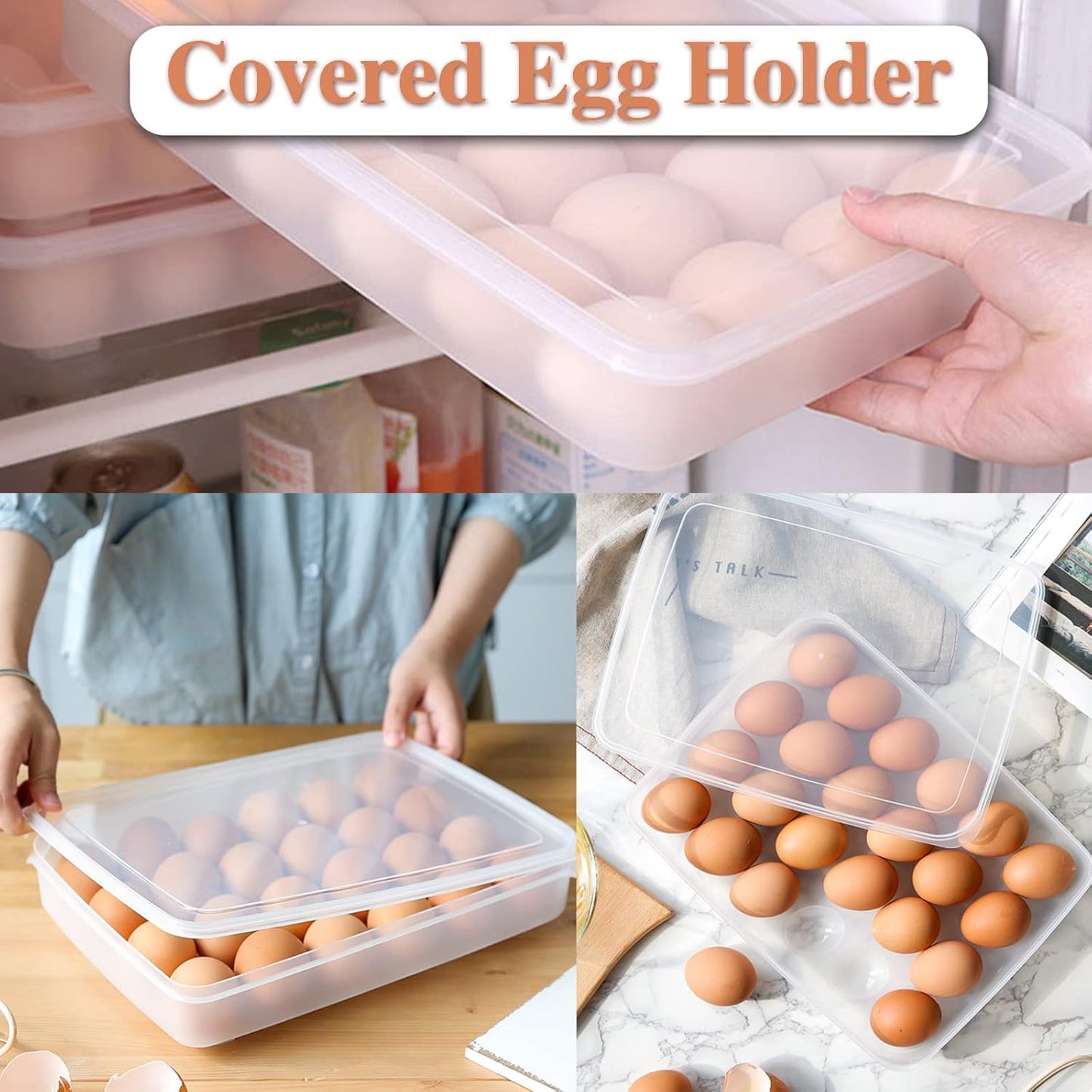 24 Grid Egg Storage Box Egg Refrigerator Storage Tray