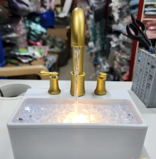 Unique basin style LED water fountain with stones  (Dimensions 15*14*9cm )