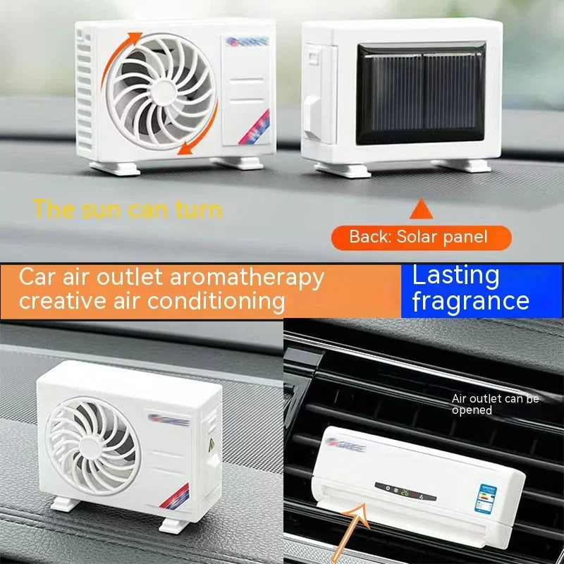 Solar Powered Window Ac and Air Freshener For Car