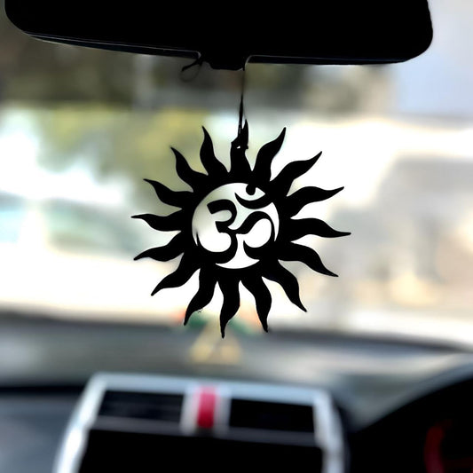 03 Acrylic Om round1 Car Hanging Accessories Mandhir/Car Dashboard