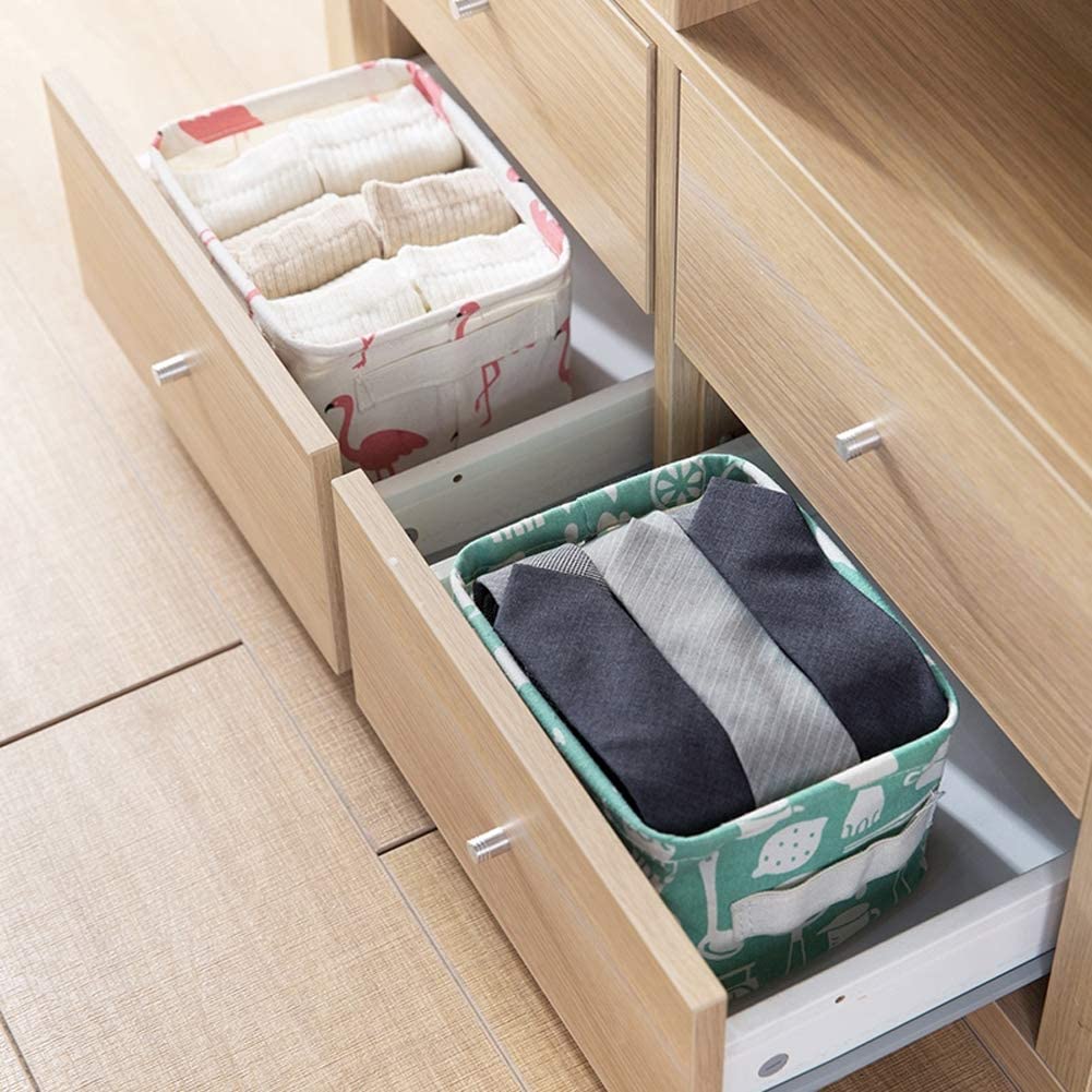 Collapsible Small Canvas Fabric Storage Basket