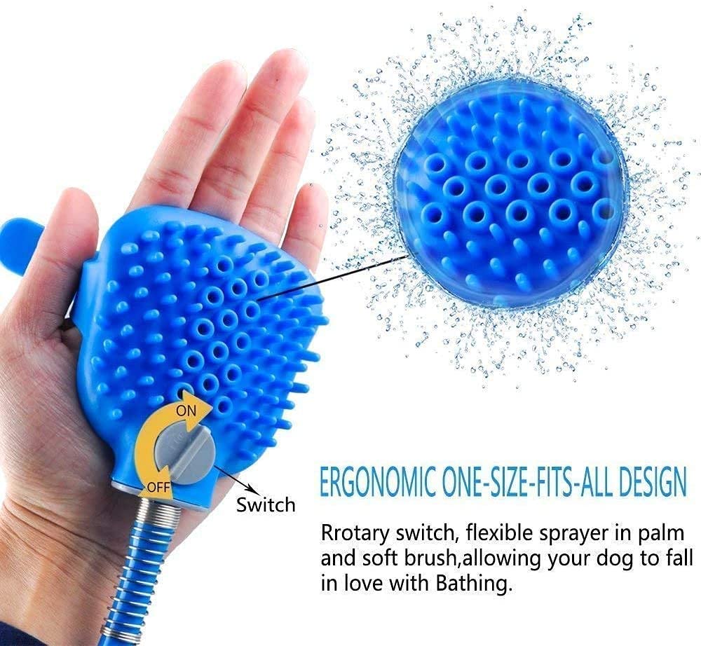 Soft Silicone Pet Shower Sprayer Brush Cleaning Supplies 3 in 1 Puppy Dog