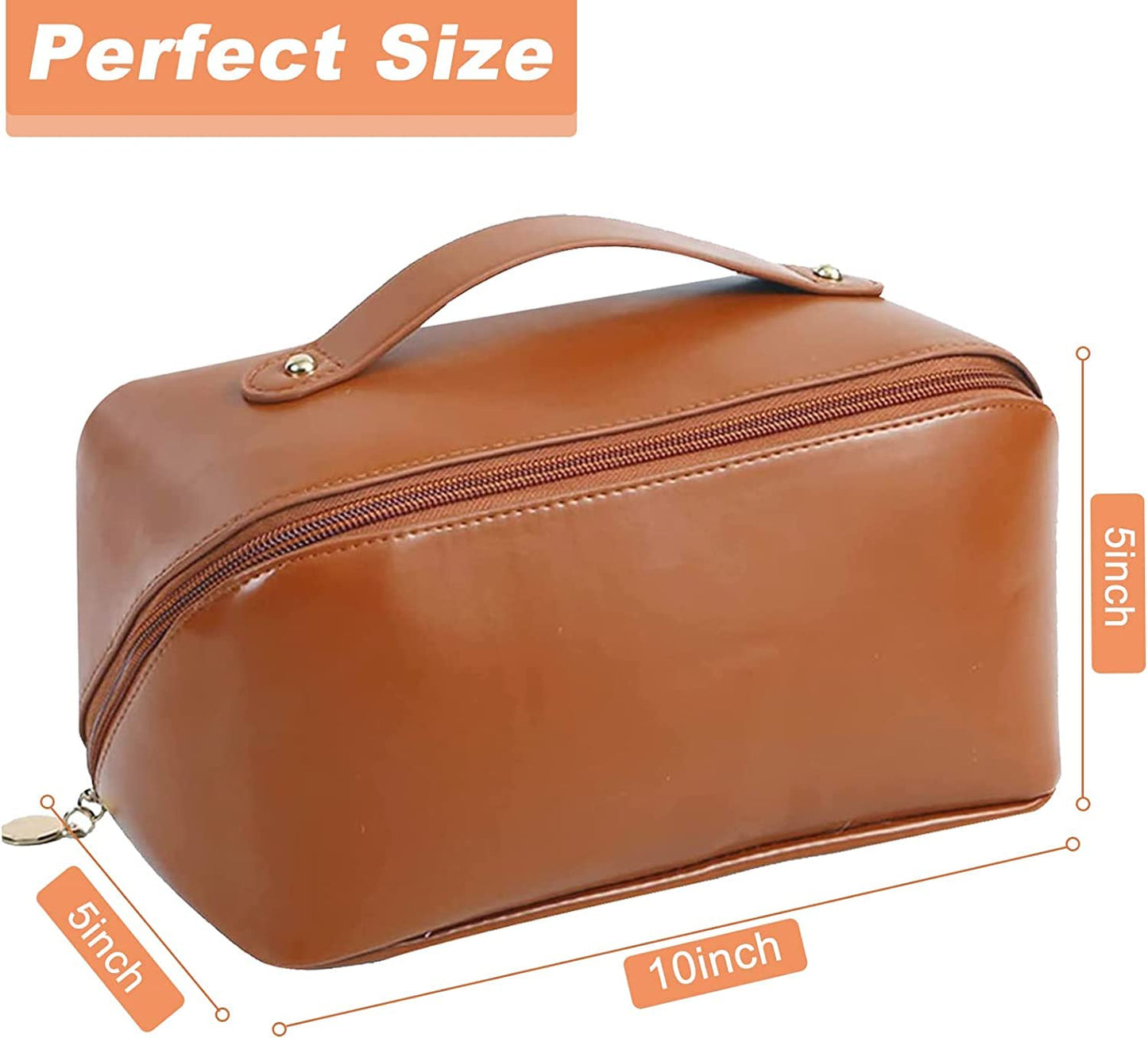 Large Capacity Cosmetic Travel Bag (Brown)