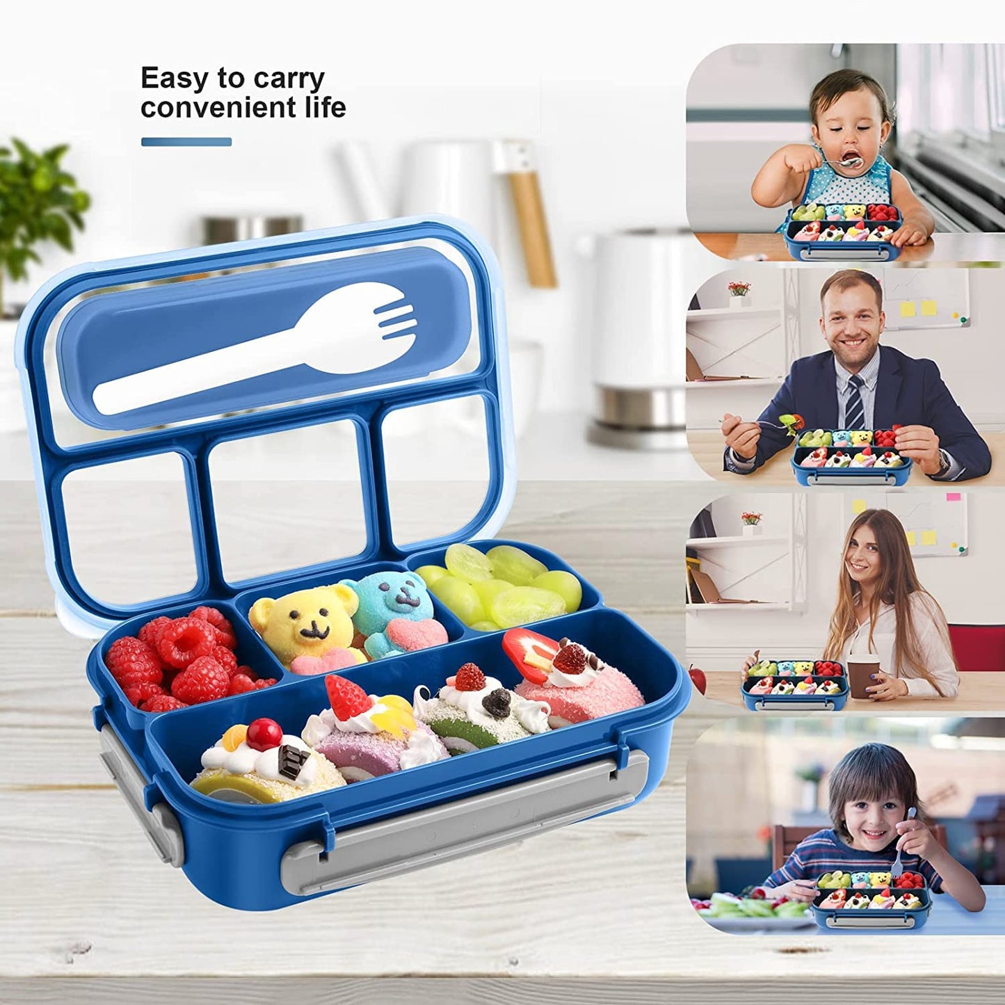 Polypropylene Lunch Boxes for Adults - 1300 ML