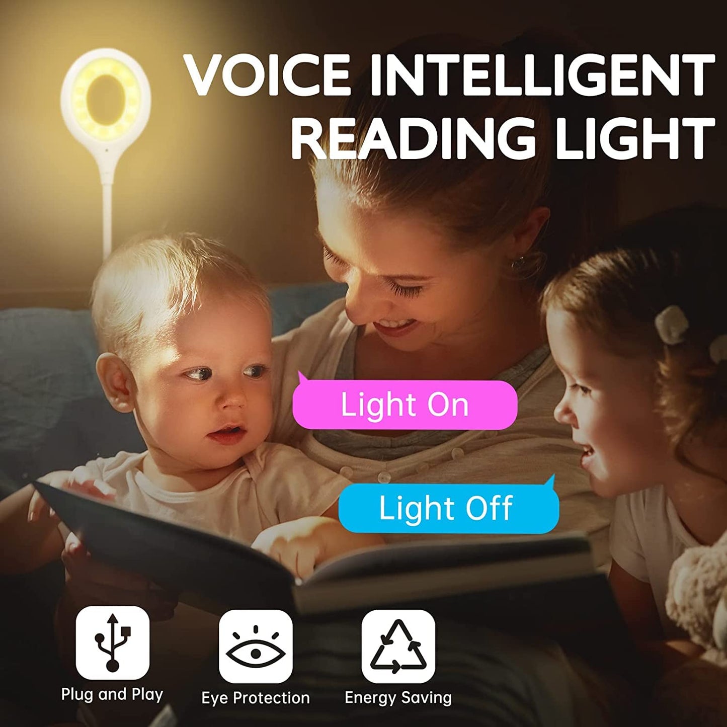 USB LED Light Voice Control Reading Light